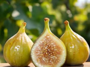 Alma Fig fruit on a wooden table